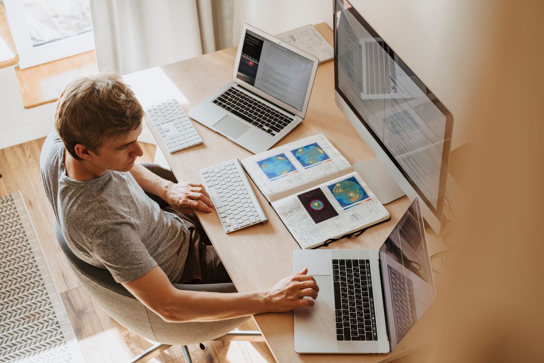 Small business team planning service website pages